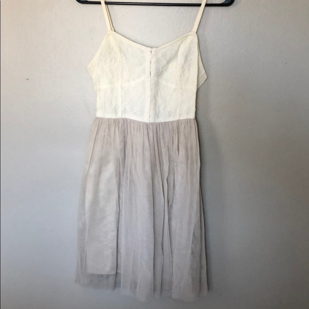 Lavender and off white cocktail dress